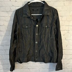 Tahari lightweight dark wash thin jacket